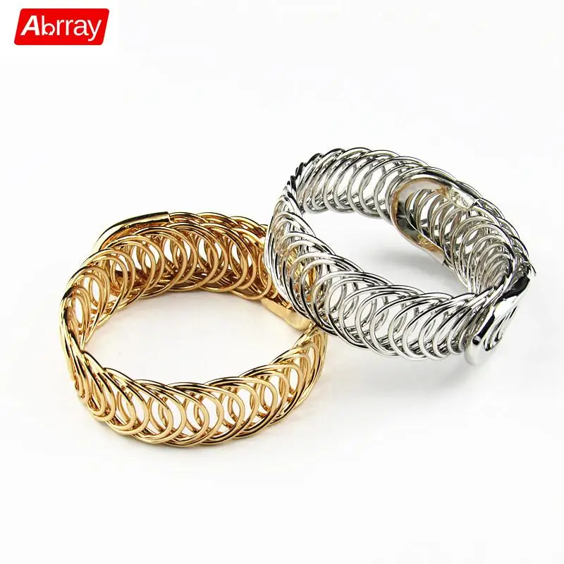 

Abrray Wire Ring Cuff Bracelet Creative Fashion Women Bangles Silver Gold Plating Wrap Bracelets without Closure Popular Jewelry