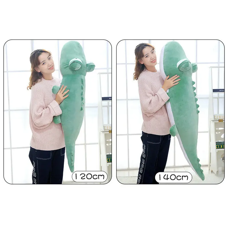 140 cm cocodrilo juguetes de Peluche cocodrilo gigante de Peluche de juguete Animal de la historieta super suave almohada de Peluche muñeca de los niños apoyos de la foto