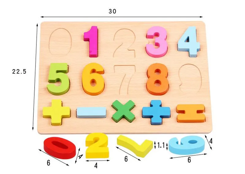 MOTOHOOD Intelligence Educational Toys For Children Enlighten English Digital Learning Puzzle Wooden Toys For Kids Birthday Gift (4)