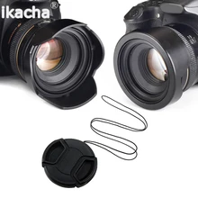 Reversible Lens Hood 52mm 58mm 55mm 62mm 67mm 72mm 77mm Flower Filter Thread + Lens Cap For Canon For Nikon For Sony 55mm foldable lens hood