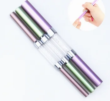 

3Pcs/Set Double-ended C Curve Rhinestone Metal Acrylic Nail Art Tips French Shaping Rod Stick Tube Manicure Tools / 100sets