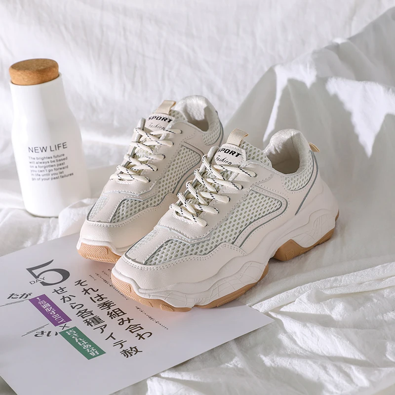 

2019 Fashion Vulcanization Women Shoes Spring Outdoor High Quality Ladies Breathable Casual Sneakers Solid Color Female Footwear