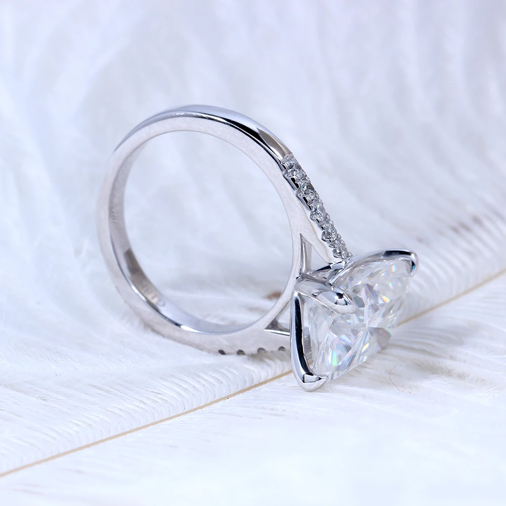 Женское кольцо для помолвки transcgems с большим камнем 14K 585 белое золото 5ct карат