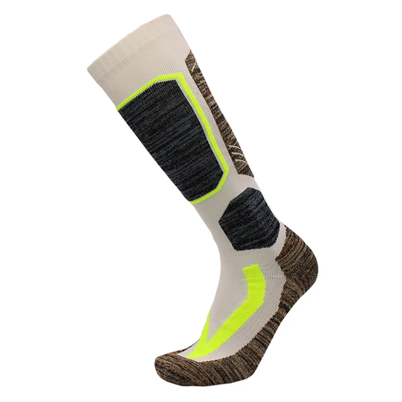 Сноуборд Лыжный спорт носки зимние теплые носки хлопок тепловой дышащий для мужчин и женщин открытый футбол лыжный Кемпинг велосипедный носок - Цвет: white