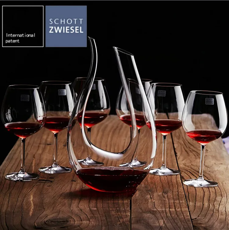 Magic Decanter+ 6PCS WineglassSchott schott crystal cup hanap red wine cup set harpist sobering device