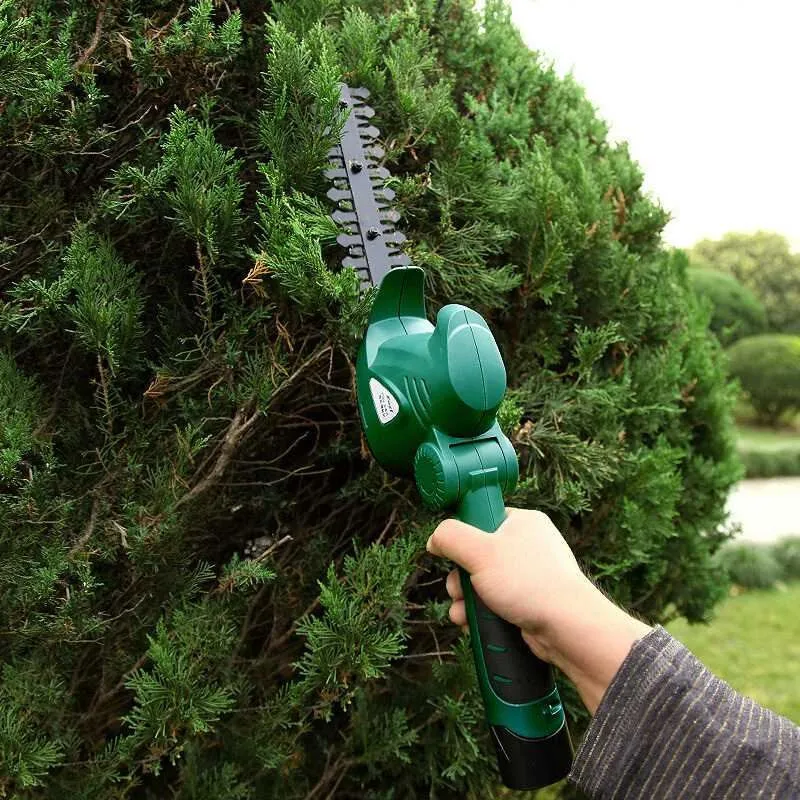 Giardino Strumento di Potere 10.8 V 2 in 1 Li-Ion Batteria Strumento di Potatura Cordless Tagliasiepi Erba Decespugliatore Senza Maniglia