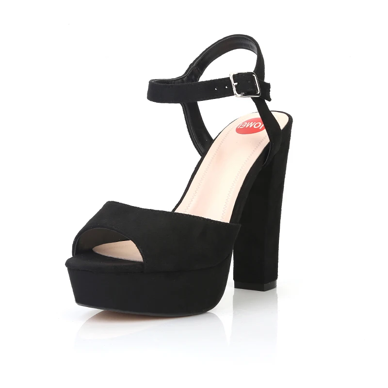 

women sandals Summer Women's Fashion Ribbon Buckle Coarse heel High-heeled Waterproof Frosted Big code sandals for women