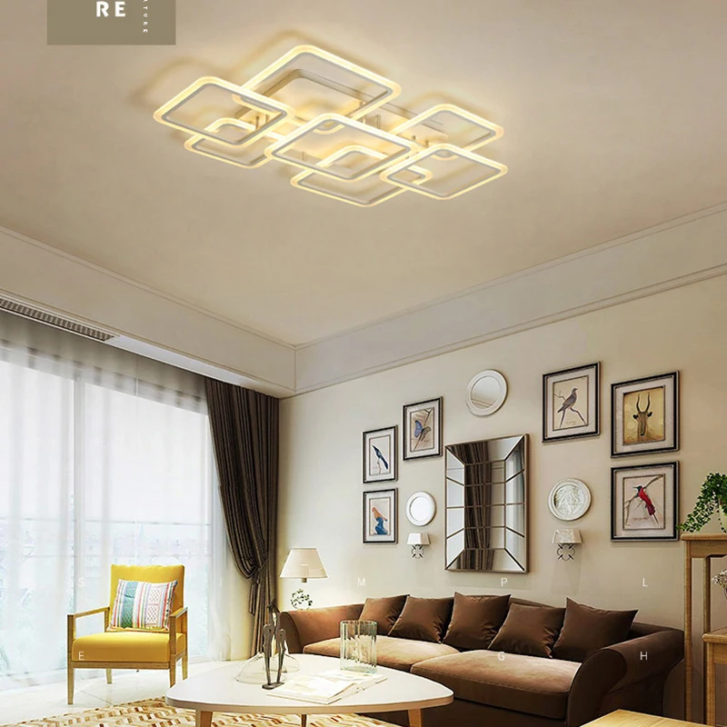 

Chandelierrec Modern LED Ceiling Chandeliers For Living Room Bedroom AC90-260V Decor Home Lighting Chandeliers Into Low Ceilings