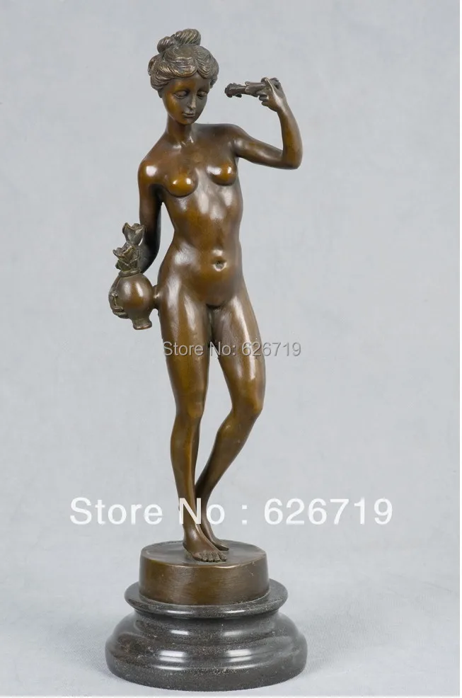 Bronze fountain nude girl with birds think Seems bronze fountain nude girl with birds think, that