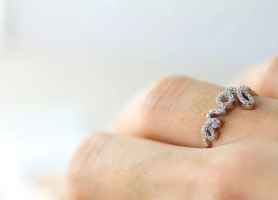 Love Letter Ring Rear side Tiny Heart Infinite Love Ring Best Friend Ring Jewelry Gift Idea