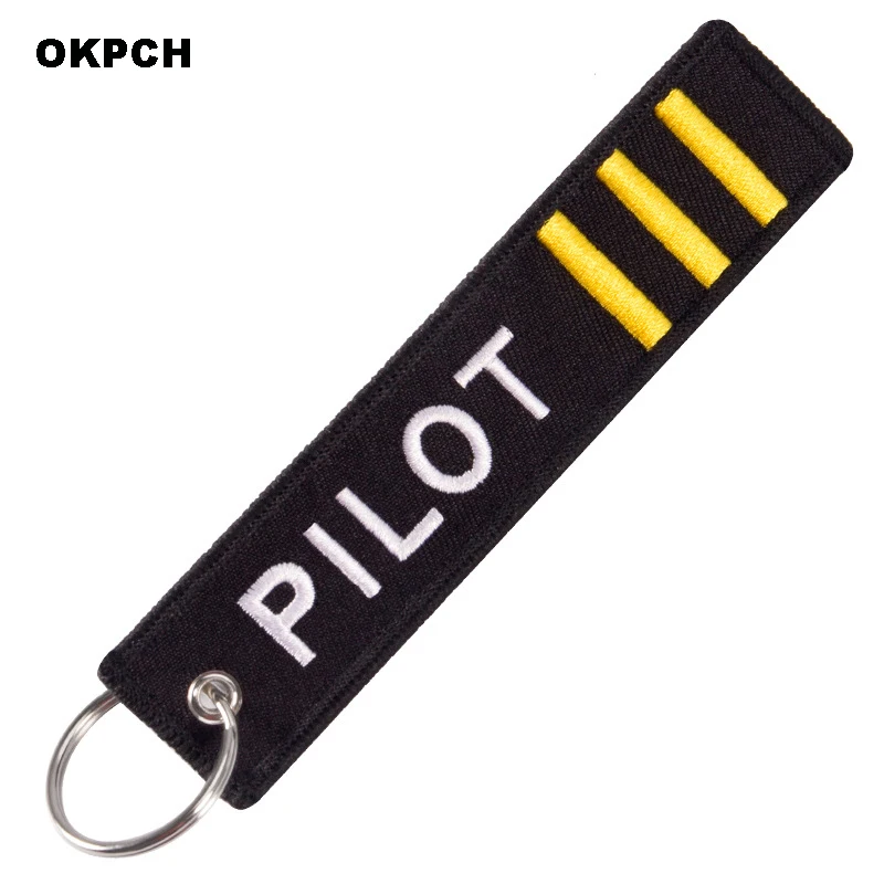 

Fashionable Motorcycle Patch with Ring for Key Holder PILOT Embroidery Key Tag Aviation Gift for Friends Jewelry PK-0081