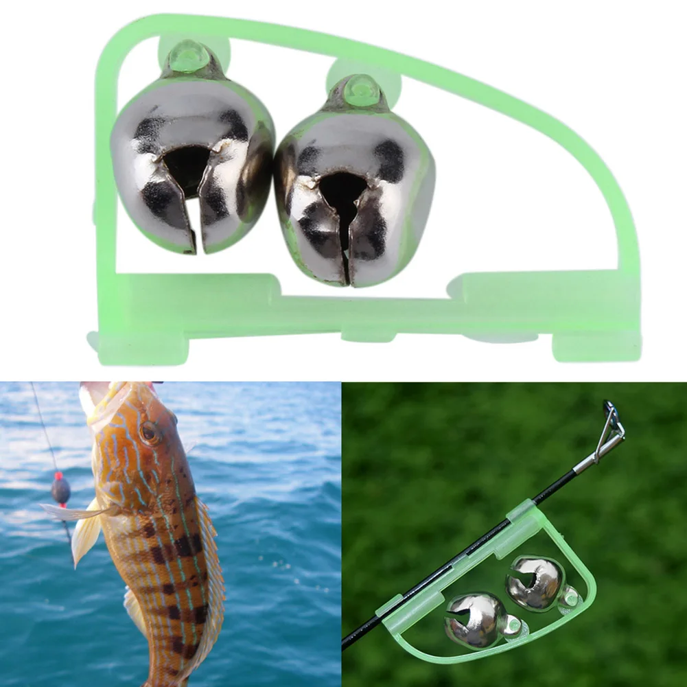 

1Pc LED Night Fishing Accessory Fishing Bell Float Twin Bell Ring Aluminum Alloy Fishing Bite Alarm Outdoor Fishing Tool #