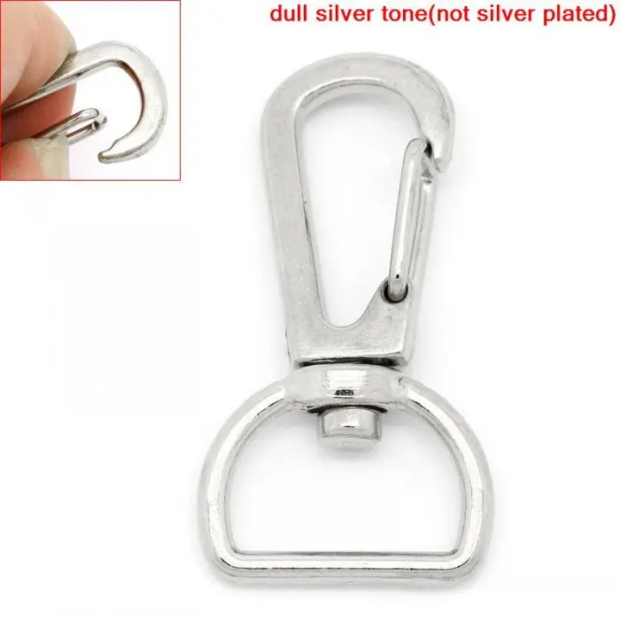 

DoreenBeads Retail Carabiner Swivel Clasps For Key Ring Silver Tone 4x2.1cm,30PCs