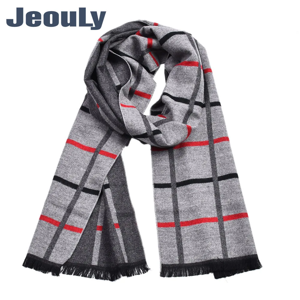 

Men's scarves plaid in winter 2018 double-sided plaid thickened British wind warm long scarves cashmere dropship