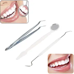 3 шт. набор стоматологических инструментов из нержавеющей стали инструмент для удаления зубного камня зеркало для рта стоматологические