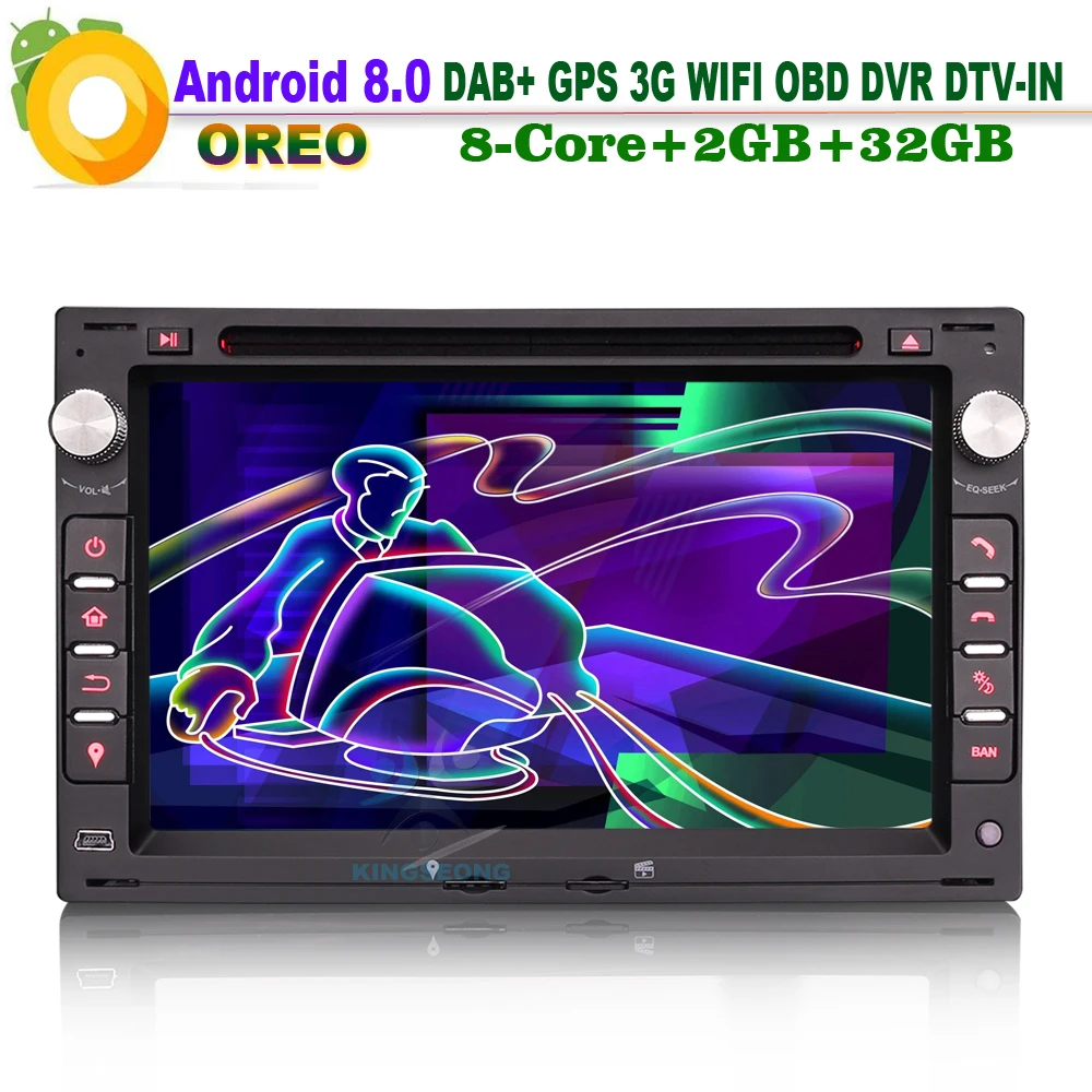 Best 8-Kern Android 8.0 DAB+ RDS BT DVD USB SD Autoradio BT WiFi 3G DVD USB Radio Navi AUX OBD Mirror Link CAM-IN GPS FOR PEUGEOT 307 0