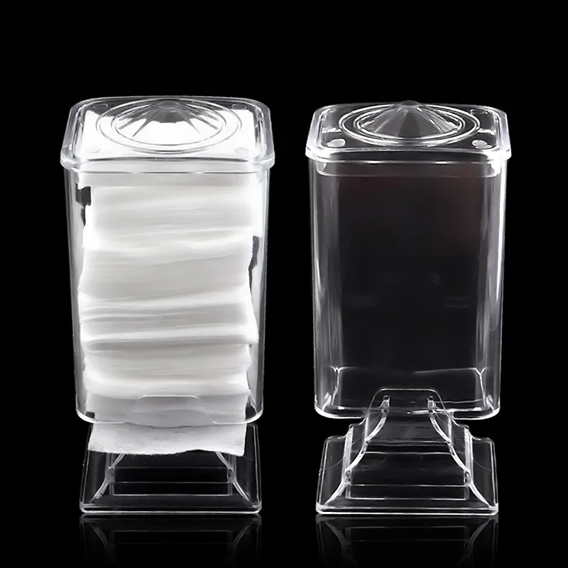 XUNZHE New Square Transparent Acrylic Makeup Cleansing Cotton Cleaning Storage Bottle Nail Tissue Box | Дом и сад