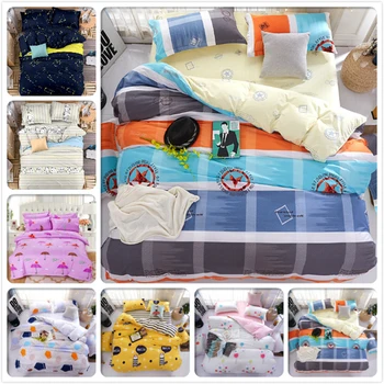

Colorful Plaid Creative Pattern Duvet Cover Sheet Pillowcase 3/4 pcs Bedding Sets Kids Cotton Bed Linens Single Queen King Case