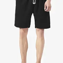 Летняя хлопковая шорты Для мужчин хлопок цвет: черный, синий серый Горячие карманы пояс Для мужчин s шорты до колена модные штаны Повседневное