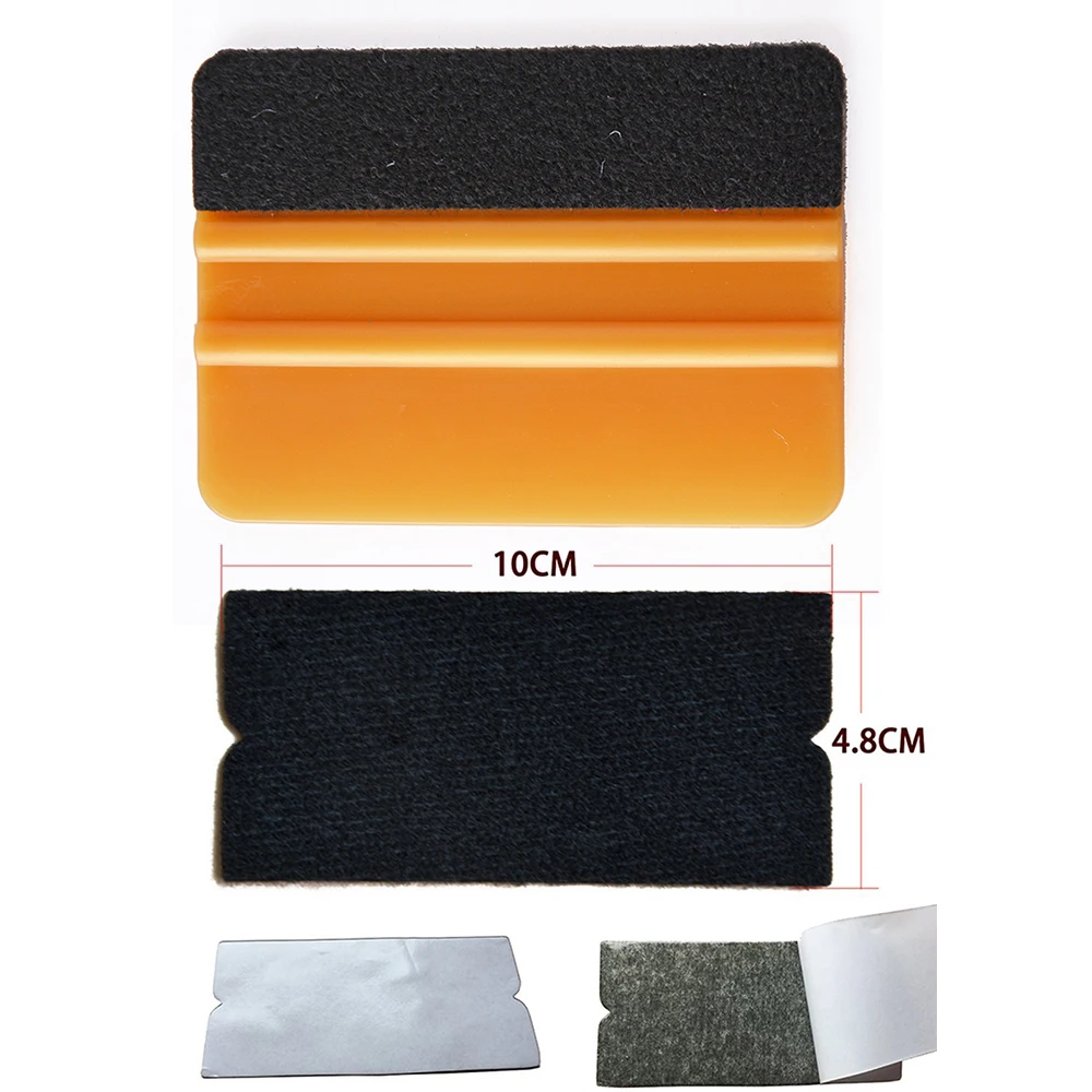 1PC Fabric Felt With Gold Felt Vinyl Sheet Squeegee 4/" For Car Wrap Application