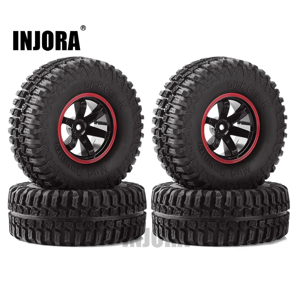 

INJORA 4Pcs 100*39MM 1.9" Wheel Rim&Rubber Tires for 1:10 RC Rock Crawler Axial SCX10 D90 Tamiya CC01