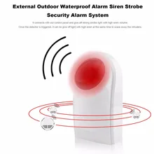 Наружный проводной детектор сигнализации Водонепроницаемый звук стробоскоп Вспышка Сирена для проводной GSM хост PSTN домашняя система безопасности оповещения