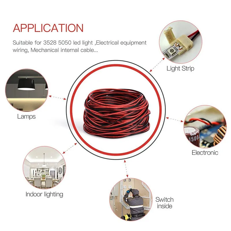 5 м/10 м/20 м/50 м/100 м рулон 2pin/3pin/4pin/5pin 22AWG LED разъем удлинитель провода кабель для WS2812B