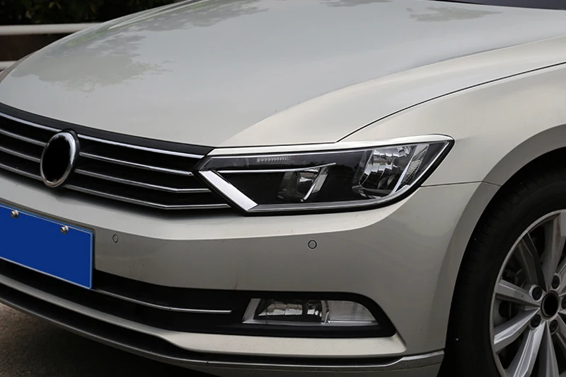 Снаружи Сталь передняя фара головного света Молдинги для VW Passat B8