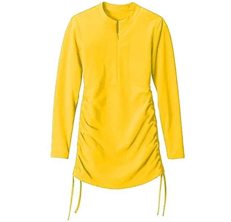 Женская быстросохнущая пляжная Солнцезащитная одежда для серфинга дайвинга платье купальники - Цвет: Цвет: желтый