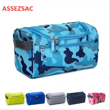 

ASSEZSAC New Women Cosmetic Bag Necessaries Make Up Case Wash Makeup Bag Man Hanging Toiletry Bag Nylon Travel Organizer Large