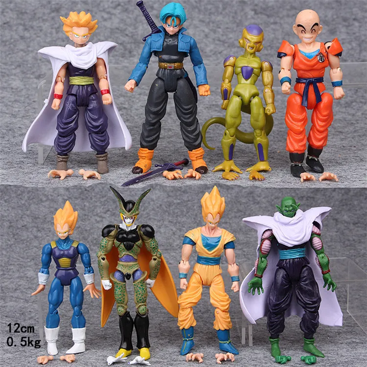 

Drop Shipping 8pcs/lot 12cm Japan Anime Dragon Ball Sun Wukong Doll Hand do Joints Movable For Boys Children Model Toys Gifts