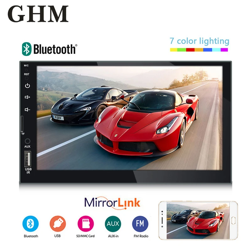 Автомобильный мультимедийный плеер 2 Din Android 7 &quot Универсальный Hd сенсорный экран