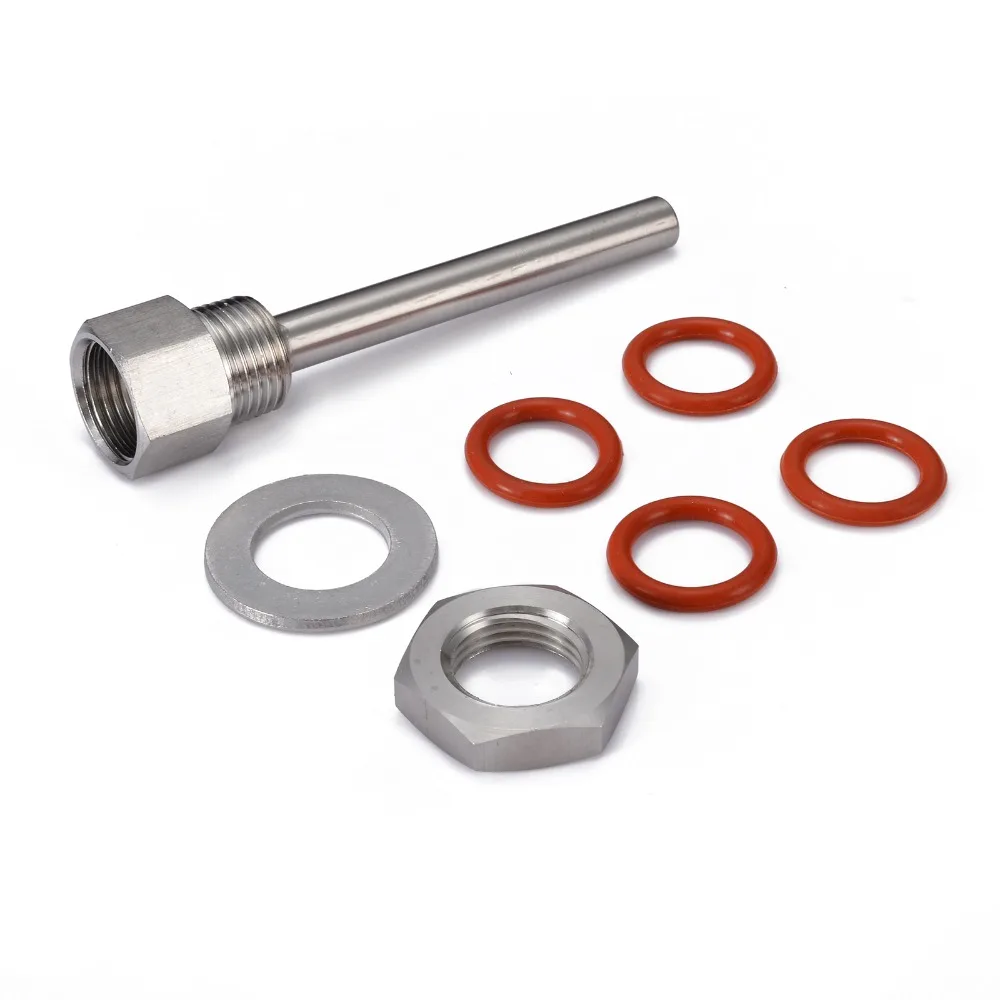 4 بوصة الفولاذ المقاوم للصدأ و Thermowell عدة مع قفل الجوز + غسالة + سيليكون O-خواتم مجموعة الرئيسية المشروب معدات سباكة أداة