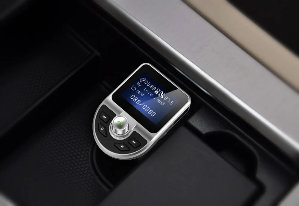  LCAV BT39 Bluetooth MP3 Player FM Transmitter Car Charger Dual USB Battery Voltage Monitor Cell Pho