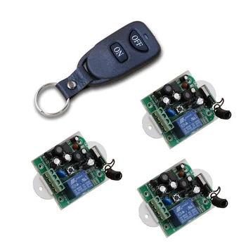 

2017 New 85V 110V 120V 220V 250V 1CH RF Wireless Remote Control Switch System 1 X Transmitter + 3 X Receiver 315/433 MHZ