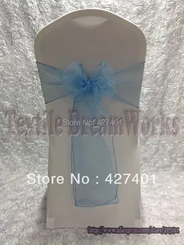 

New products in August- Sky Blue Organza Sash For Wedding Event & Party Decoration