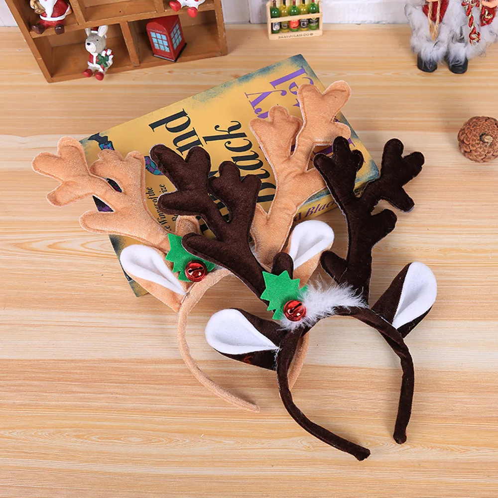 

New Year Decor Headband Merry Christmas Elk Headband Santa Xmas Party Deer Hair Band Xmas Navidad 2019 Hair Head Toys