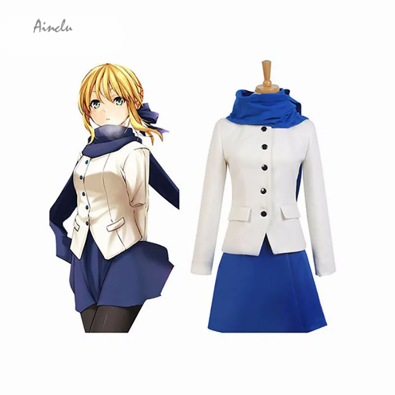 

Ainclu Customize for adults and kids Free Shipping New Fashion Fate Stay Night Saber School Uniform Cosplay Brand Costumes