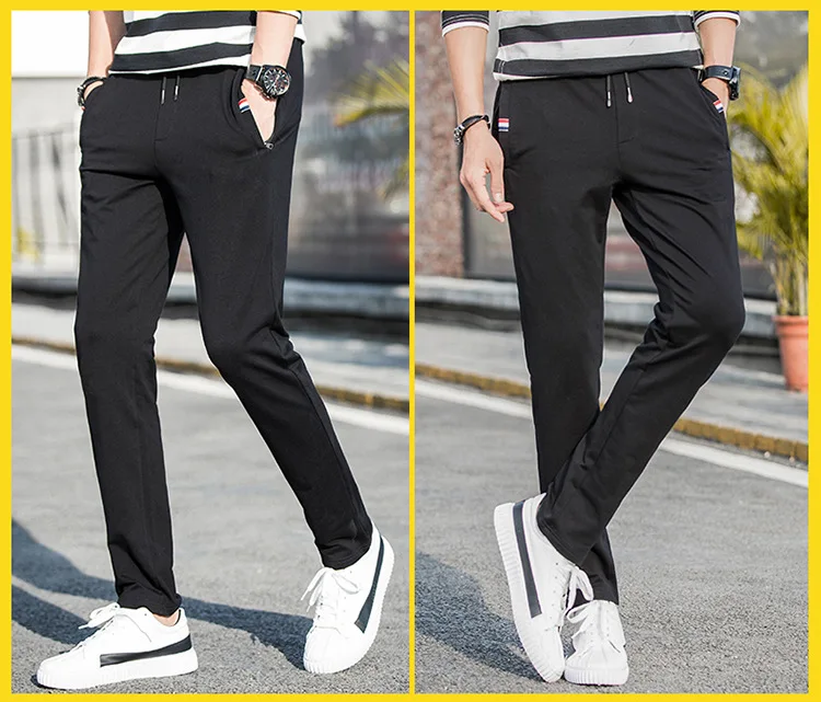 New Spring Knitted Cotton Pants Training Baseball Pants Men With Pocket Jogging Trousers Fitness Workout Running Sport Pants 2