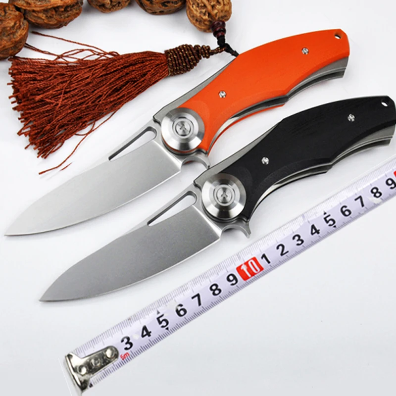 

Dark Flipper tactics folding knife D2 titanium blade G10 handle outdoor survival knife hunting camping EDC tool