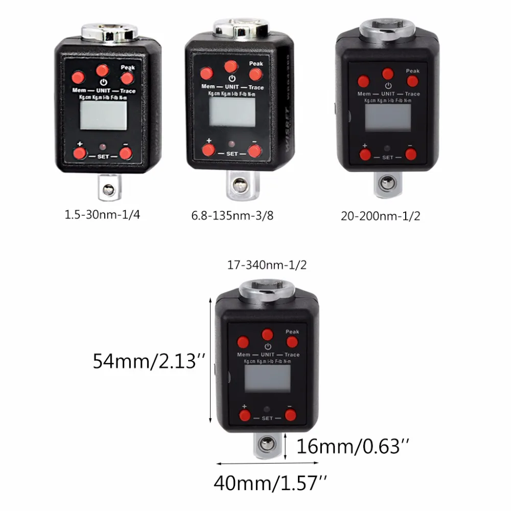 Цифровой ключ с высоким крутящим моментом 1/4-1000nm адаптер 3/4 1/2 3/8 1,5 Drive Microtorque