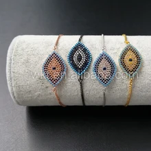 WT-B295 сглаза элегантный браслет с фианитами Модный золотой цвет Регулируемый горячий Злой Глаз Шарм Браслет