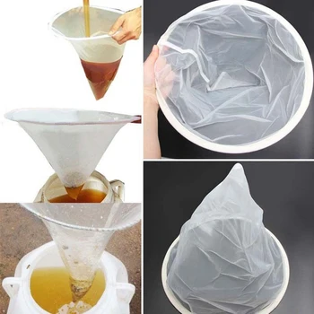 

1 Pcs Honey Strainer Mesh Nylon Cone-shape Filter Fiber Net Single Layer White Beekeeping Tools Purifier Apiary Equipment