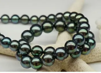 

stunning11-12mm peacock green pearl necklace 18inch