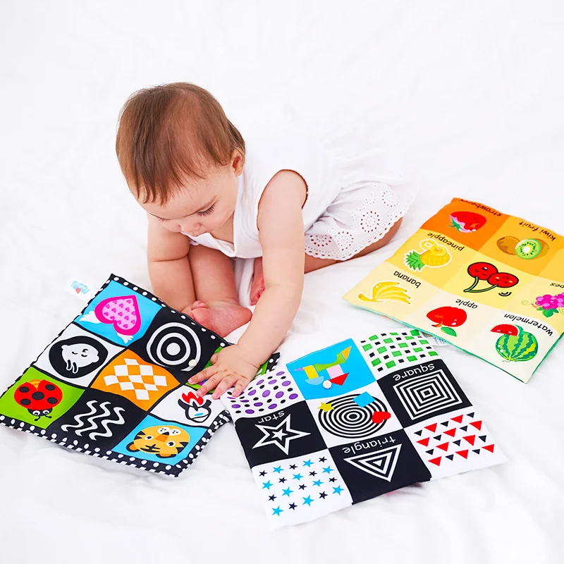 

Baby Books Toys Scratchable Latex Pattern Quit Book Sensory Montessori Materials Educational Cloth Book Soft Sound Fabric Book