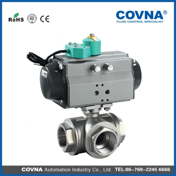 Трехходовой пневматический приводной клапан