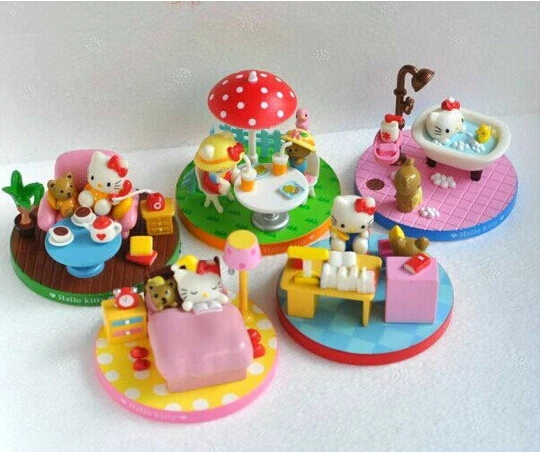 

Kids Cute Cartoon Anime Hello Kitty Kt Cat Plastic Action Figure Model Toys Christmas Gifts For Kids