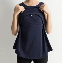 Breastfeeding Tops Cotton Breast Feeding T Shirt Summer Maternity Nursing Tee Sleeveless Clothing Pregnancy Clothes