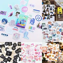 Sevimli Vaporwave etiket Kawaii günlüğü el yapımı yapışkanlı kağıt pul japonya Sticker Scrapbooking kırtasiye kırtasiye