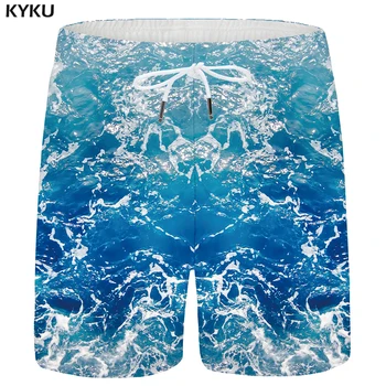 

KYKU Ocean Shorts Men Water Beach Shorts Casual 3d Print Cargo Short Summer Hip Hop Blue Mens Short Pants 2018 New High Quality